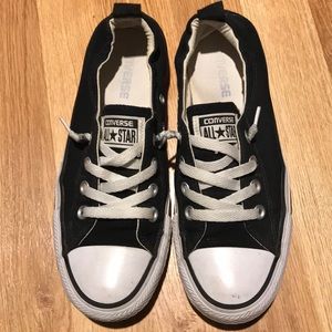 1 Black and 1 White pair converse sneakers size 8